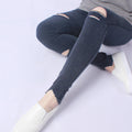 Ripped Knee Leggings - Korean Style Workout Pants for Women
