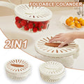 Fruit Drain Basket with Lid - Vegetable Washing Bowl & Strainer